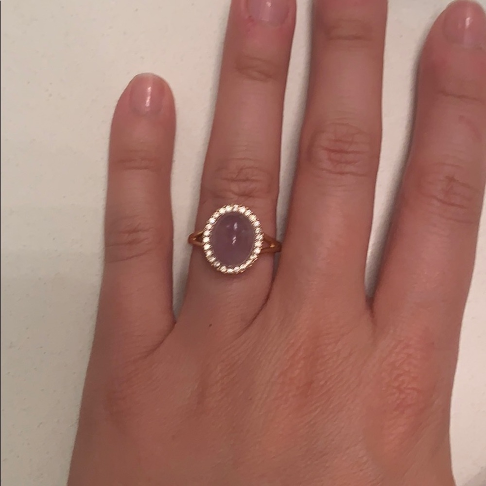 Anthropology Rose gold/moon stone ring